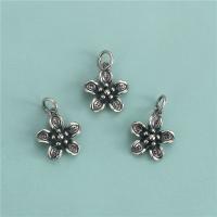 925 Sterling Silver Pendant, Flower, vintage & DIY, 12.60x15mm, Hole:Approx 3.8mm, 5PCs/Lot, Sold By Lot