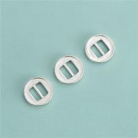 925 Sterling Silver Connectors, Button Shape, DIY, 10.20x10.20x1.80mm, Hole:Approx 2.2mm, 5PCs/Lot, Sold By Lot