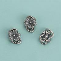 925 Sterling Silver Connectors, Flower, vintage & DIY, 9.80x12.80mm, Hole:Approx 3.8mm, 5PCs/Lot, Sold By Lot
