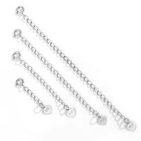 925 Sterling Silver Extender Chain, platinum plated, DIY & different size for choice, Sold By PC
