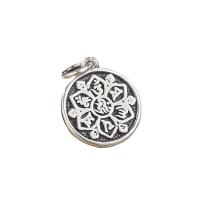 Thailand Sterling Silver Pendants, Antique finish, DIY, 16.50x14x1.70mm, Hole:Approx 4mm, 10PCs/Lot, Sold By Lot