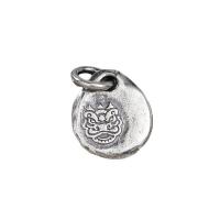 Thailand Sterling Silver Pendants Flat Round Antique finish DIY Approx 5mm Sold By Lot