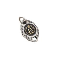 Thailand Sterling Silver Pendants, with Brass, Antique finish, DIY, 16x10.50x3.50mm, Hole:Approx 4mm, 10PCs/Lot, Sold By Lot