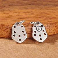Thailand Sterling Silver Pendants, Antique finish, DIY, 13.50x9.60x1.50mm, Hole:Approx 4mm, 10PCs/Lot, Sold By Lot