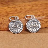 Thailand Sterling Silver Pendants, Antique finish, DIY, 11.80x9.50x2.50mm, Hole:Approx 4mm, 10PCs/Lot, Sold By Lot