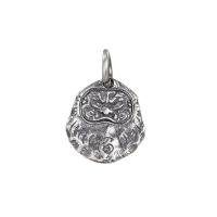 Thailand Sterling Silver Pendants, Antique finish, DIY & enamel, 13.50x12.40x1.80mm, Hole:Approx 4mm, 10PCs/Lot, Sold By Lot