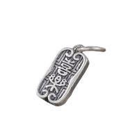 Thailand Sterling Silver Pendants, Antique finish, DIY & double-sided, 14x7.50x1.60mm, Hole:Approx 4mm, 10PCs/Lot, Sold By Lot