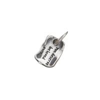 Thailand Sterling Silver Pendants, Antique finish, DIY & with letter pattern, more colors for choice, 10x7.30x2.10mm, Hole:Approx 4mm, 10PCs/Lot, Sold By Lot