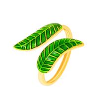 Brass Finger Ring gold color plated fashion jewelry & for woman & enamel two different colored Sold By PC