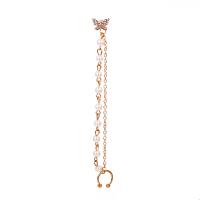Mankiet kolczyk moda, Stop cynku, ze Tworzywa ABS perła, Platerowane w kolorze złota, biżuteria moda & dla kobiety, dwóch różnych kolorach, 115mm, sprzedane przez PC