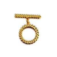 Brass Toggle Clasp, 18K gold plated, DIY, golden, 20.80x25mm, Sold By PC