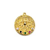 Cubic Zirconia Micro Pave Brass Pendant 18K gold plated DIY & micro pave cubic zirconia golden Sold By PC