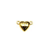 Brass Magnetic Clasp, Heart, 18K gold plated, DIY, golden, 15x10mm, Sold By PC