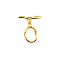 Brass Toggle Clasp, 18K gold plated, DIY, golden, 28x32mm, Sold By PC