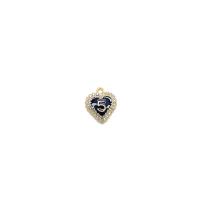 Tibetan Style Heart Pendants, 18K gold plated, DIY & with rhinestone, 15x17mm, Sold By PC