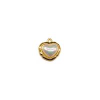 Acrylic Pendants, Tibetan Style, with Acrylic, Heart, 18K gold plated, DIY, golden, 16x16.70mm, Sold By PC