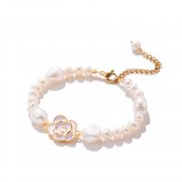 Bracelet en perles de culture d'eau douce, perle d'eau douce cultivée, avec laiton, avec 5 chaînes de rallonge, Réglable & bijoux de mode & pour femme, Longueur:15 cm, Vendu par PC