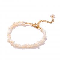 Bracelet en perles de culture d'eau douce, perle d'eau douce cultivée, avec laiton, avec 5 chaînes de rallonge, Réglable & bijoux de mode & pour femme, 3mm-4mm, Longueur:15 cm, Vendu par PC