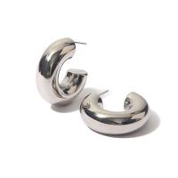 Stainless Steel Stud Earrings, 304 Stainless Steel, Vacuum Ion Plating, fashion jewelry & for woman, silver color, 31x31mm, Sold By Pair