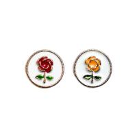 Zinek Shank Button, Rose, barva pozlacený, DIY & smalt, více barev na výběr, nikl, olovo a kadmium zdarma, 12.50mm, Prodáno By PC