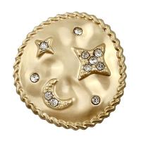 Zinc Alloy Shank Button Star gold color plated DIY & with rhinestone golden nickel lead & cadmium free Sold By PC