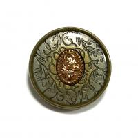 Zinc Alloy Shank Button, Flad Rund, antik bronze farve forgyldt, du kan DIY, nikkel, bly & cadmium fri, 25mm, Solgt af PC