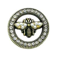 Zinc Alloy Shank Button Bee plated DIY & with rhinestone & hollow nickel lead & cadmium free Sold By PC