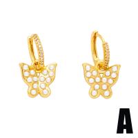 Cubic Zirconia Micro Pave Brass Earring, with Cubic Zirconia & Plastic Pearl, gold color plated, different styles for choice & for woman, more colors for choice, nickel, lead & cadmium free, Sold By Pair