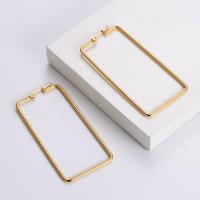 Stainless Steel Lever Back Earring 316L Stainless Steel Rectangle 18K gold plated fashion jewelry & for woman golden Sold By Pair