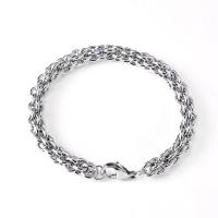Stainless Steel Jewelry Bracelet, 304 Stainless Steel, electrolyzation, fashion jewelry & different length for choice & Unisex, original color, 10mm, Sold By Strand