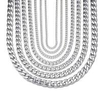 Stainless Steel Chain halskæde, Titanium Stål, elektrolysning, forskellige længde for valg & forskellig størrelse for valg & for mennesket, oprindelige farve, Solgt af Strand