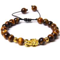 Gemstone Bracelets with Polyester Cord & Zinc Alloy & Unisex Length Approx 7-8.6 Inch Sold By Bag