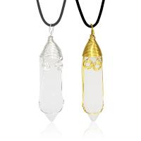 Gemstone Pendants Jewelry, Brass, with Gypsum Stone, plated, fashion jewelry & Unisex, more colors for choice, nickel, lead & cadmium free, 63x15mm, Sold By PC