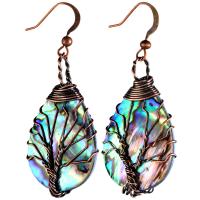 Shell Earrings Brass with Abalone Shell & fashion jewelry & for woman nickel lead & cadmium free Sold By Pair
