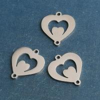 Stainless Steel Connector 304 Stainless Steel Heart polished DIY Sold By PC