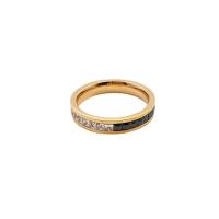Zirkonia Edelstahl-Finger- Ring, Titanstahl, Kreisring, Modeschmuck & unisex & verschiedene Größen vorhanden & Micro pave Zirkonia, keine, 4mm, Größe:6-9, verkauft von PC