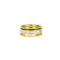 nehrđajućeg Čelik vještački dijamant Finger Ring, 316L Stainless Steel, Uštipak, tri komada & bez spolne razlike & različite veličine za izbor & epoksi naljepnica & s Rhinestone, više boja za izbor, 8mm, Veličina:6-9, Prodano By Set