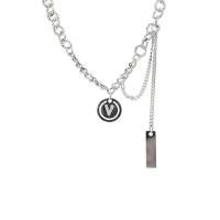 Titanstahl Halskette, Modeschmuck & für Frau & mit Strass, originale Farbe, Länge:40 cm, verkauft von PC