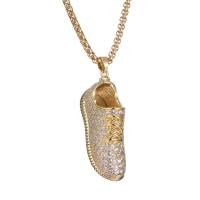 Cubic Zirconia Micro Pave Brass Pendant Shoes plated Unisex & micro pave cubic zirconia Length Approx 23.6 Inch Sold By PC