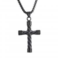 Titanium Steel Pendants, Cross, plated, different styles for choice & for man, more colors for choice, 34x55mm, Length:Approx 27.6 Inch, Sold By PC
