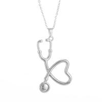Titanium Steel Necklace Stethoscope plated fashion jewelry & for woman 37mm Length Approx 18.5 Inch Sold By PC