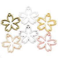Zinc Alloy Flower Pendants plated DIY & hollow nickel lead & cadmium free Approx 1.5mm Sold By Bag