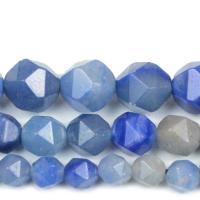 Aventurine χάντρες, Μπλε Aventurine, γυαλισμένο, DIY & διαφορετικό μέγεθος για την επιλογή & πολύπλευρη, μπλε, Sold Με Strand