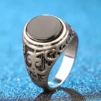 Resina anillo de dedo, aleación de zinc, con resina, chapado en color de plata, diverso tamaño para la opción & para hombre & ennegrezca, tamaño:8.5-10, Vendido por UD