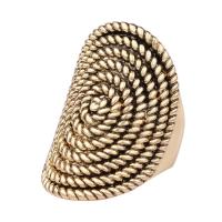 Cink Alloy Finger Ring, antička zlatna boja pozlatom, bez spolne razlike & različite veličine za izbor, Veličina:8.5-10, Prodano By PC