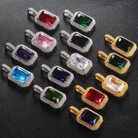 Cubic Zirconia Brass Pendants Geometrical Pattern plated DIY & micro pave cubic zirconia nickel lead & cadmium free Sold By PC