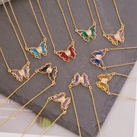 Brass Necklace, with Glass, with 1.97inch extender chain, Butterfly, 18K gold plated, for woman & with rhinestone, more colors for choice, 20x15mm, Length:Approx 15.7 Inch, Sold By PC
