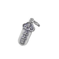 Thailand Sterling Silver Pendant, Antique finish, DIY, more colors for choice, 16x7.40x1.50mm, Hole:Approx 4mm, 10PCs/Lot, Sold By Lot