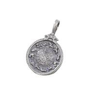 Thailand Sterling Silver Pendant Flat Round Antique finish DIY silver color Approx 3mm Sold By Lot