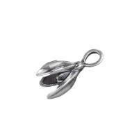 Thailand Sterling Silver Pendant, Flower Bud, Antique finish, polished & DIY, silver color, 18x9.30mm, Hole:Approx 4mm, 10PCs/Lot, Sold By Lot